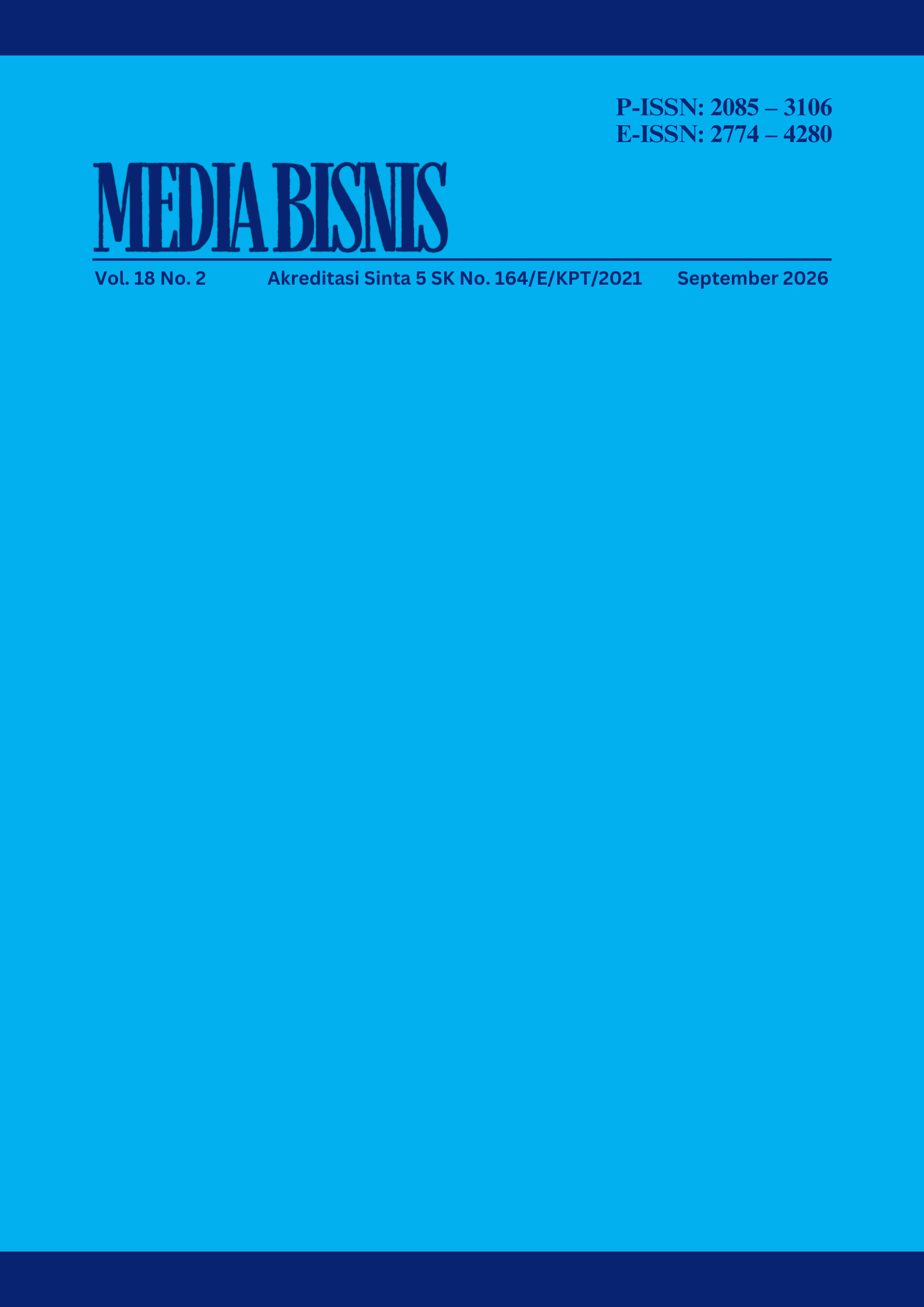 					View Vol. 18 No. 2 (2026): Media Bisnis
				